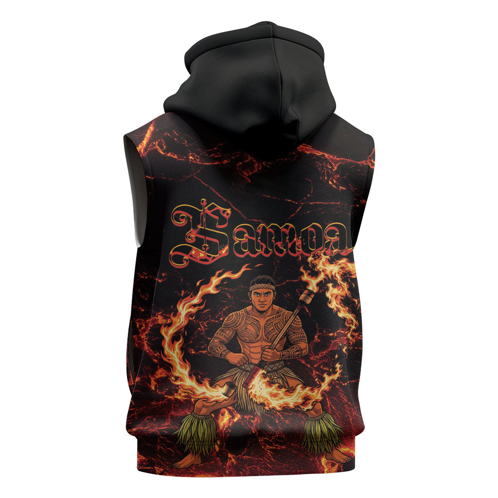 Samoa Siva Afi Dance Fireknife Sleeveless Zip Hoodie Polynesian Heritage Fire Dance LT9 - Polynesian Pride
