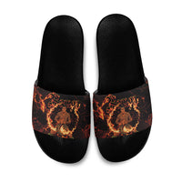 Samoa Siva Afi Dance Fireknife Slide Sandals Polynesian Heritage Fire Dance LT9 Black - Polynesian Pride