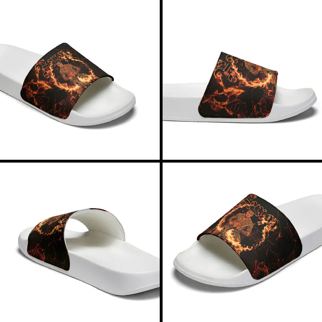 Samoa Siva Afi Dance Fireknife Slide Sandals Polynesian Heritage Fire Dance LT9 - Polynesian Pride