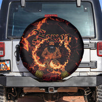 Samoa Siva Afi Dance Fireknife Spare Tire Cover Polynesian Heritage Fire Dance LT9 Black - Polynesian Pride