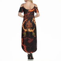 Samoa Siva Afi Dance Fireknife Summer Maxi Dress Polynesian Heritage Fire Dance LT9 - Polynesian Pride