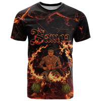 Samoa Siva Afi Dance Fireknife T Shirt Polynesian Heritage Fire Dance LT9 Black - Polynesian Pride