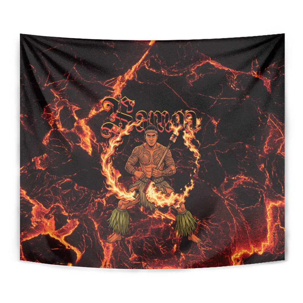 Samoa Siva Afi Dance Fireknife Tapestry Polynesian Heritage Fire Dance LT9 - Polynesian Pride