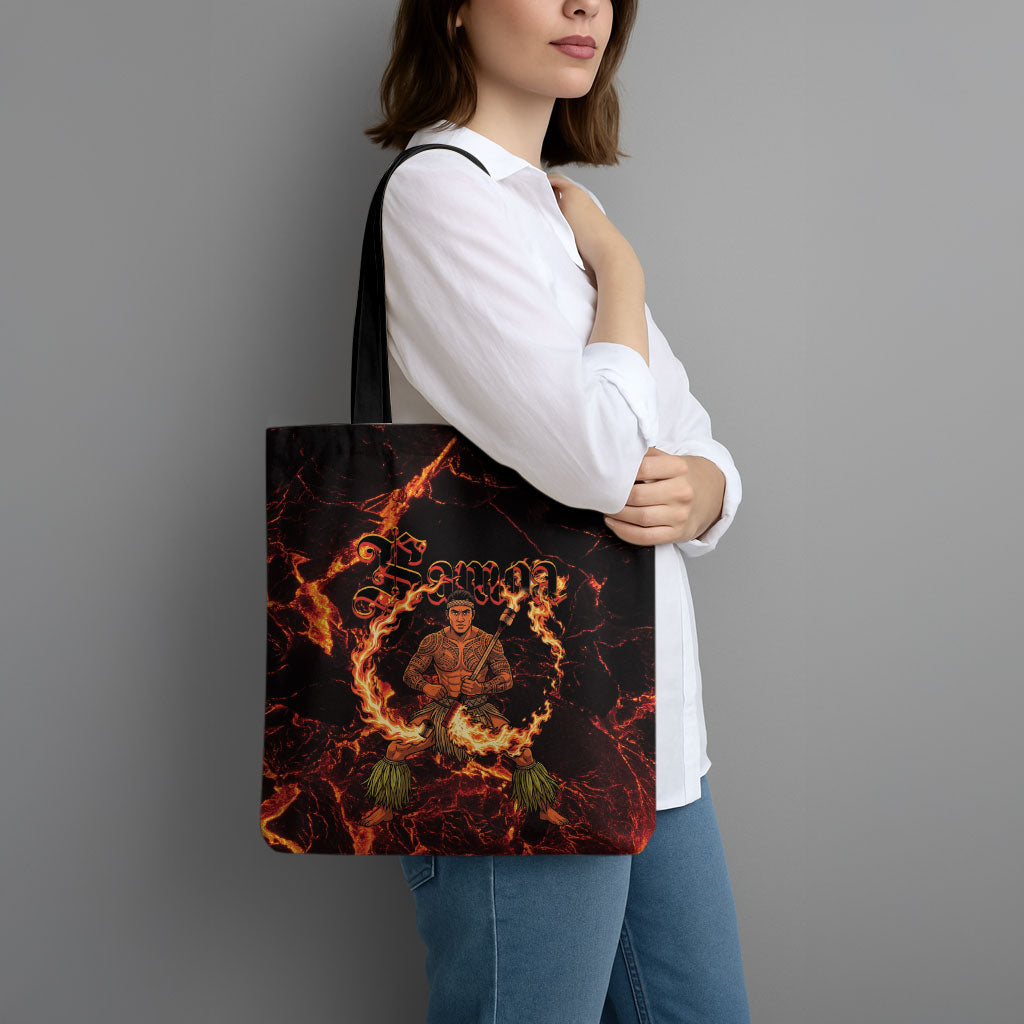 Samoa Siva Afi Dance Fireknife Tote Bag Polynesian Heritage Fire Dance LT9 - Polynesian Pride