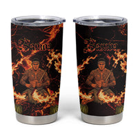 Samoa Siva Afi Dance Fireknife Tumbler Cup Polynesian Heritage Fire Dance LT9 Black - Polynesian Pride
