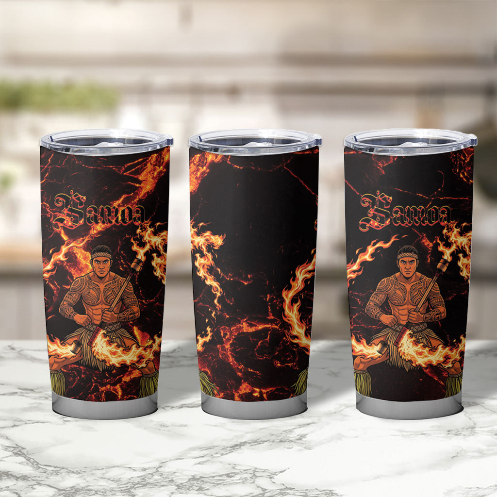 Samoa Siva Afi Dance Fireknife Tumbler Cup Polynesian Heritage Fire Dance LT9 - Polynesian Pride