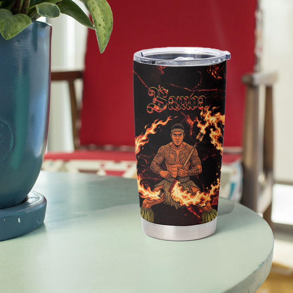 Samoa Siva Afi Dance Fireknife Tumbler Cup Polynesian Heritage Fire Dance LT9 - Polynesian Pride