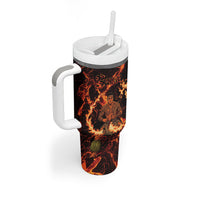 Samoa Siva Afi Dance Fireknife Tumbler With Handle Polynesian Heritage Fire Dance LT9 - Polynesian Pride