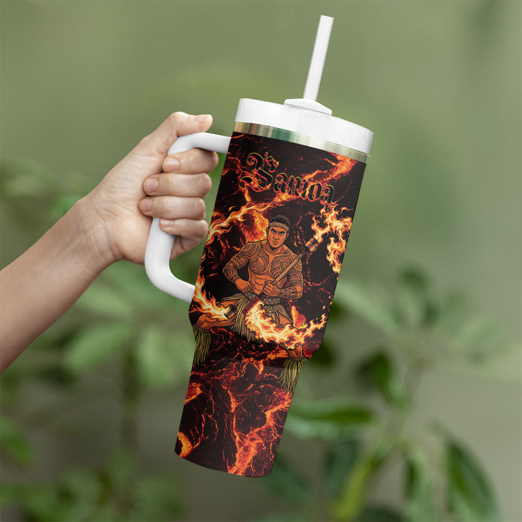 Samoa Siva Afi Dance Fireknife Tumbler With Handle Polynesian Heritage Fire Dance LT9 - Polynesian Pride