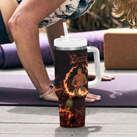 Samoa Siva Afi Dance Fireknife Tumbler With Handle Polynesian Heritage Fire Dance LT9 - Polynesian Pride