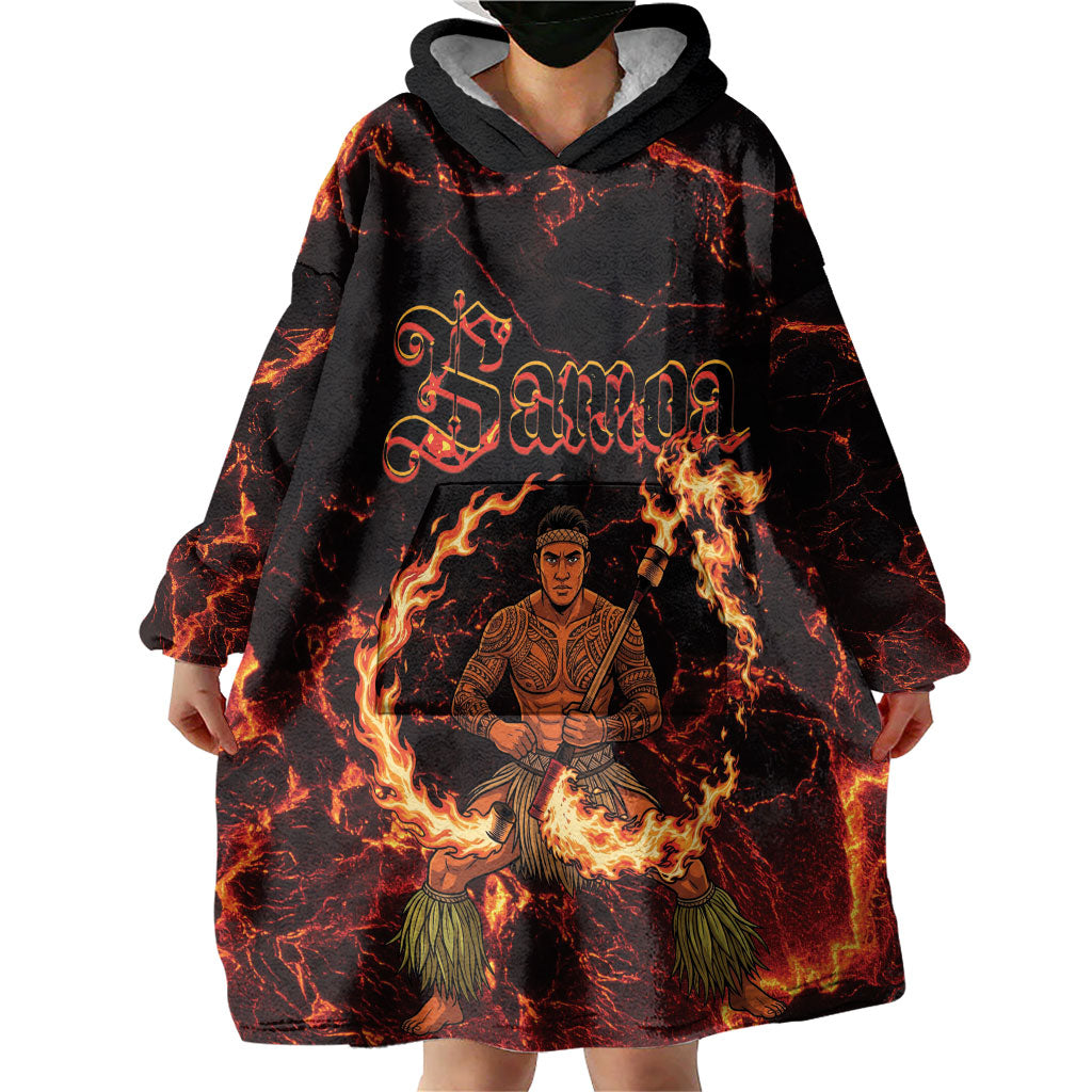 Samoa Siva Afi Dance Fireknife Wearable Blanket Hoodie Polynesian Heritage Fire Dance LT9 - Polynesian Pride