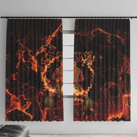 Samoa Siva Afi Dance Fireknife Window Curtain Polynesian Heritage Fire Dance LT9 With Hooks Black - Polynesian Pride