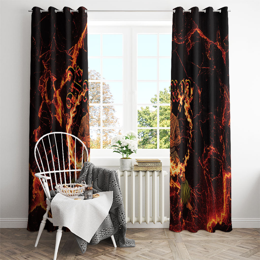 Samoa Siva Afi Dance Fireknife Window Curtain Polynesian Heritage Fire Dance LT9 - Polynesian Pride