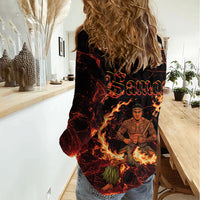 Samoa Siva Afi Dance Fireknife Women Casual Shirt Polynesian Heritage Fire Dance LT9 - Polynesian Pride