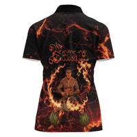 Samoa Siva Afi Dance Fireknife Women Polo Shirt Polynesian Heritage Fire Dance LT9 - Polynesian Pride