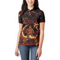 Samoa Siva Afi Dance Fireknife Women Polo Shirt Polynesian Heritage Fire Dance LT9 - Polynesian Pride