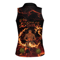 Samoa Siva Afi Dance Fireknife Women Sleeveless Polo Shirt Polynesian Heritage Fire Dance LT9 - Polynesian Pride