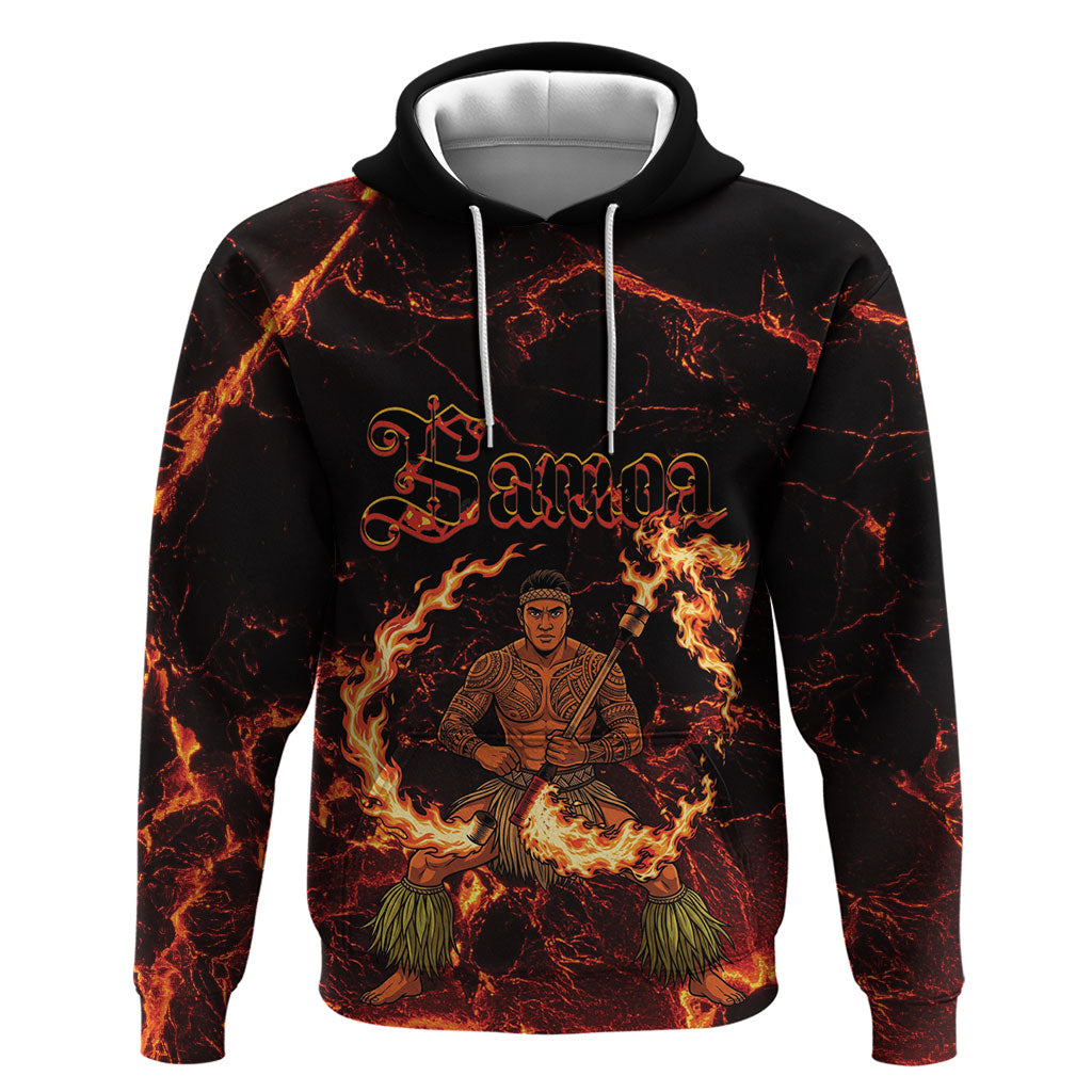 Samoa Siva Afi Dance Fireknife Zip Hoodie Polynesian Heritage Fire Dance LT9 Pullover Hoodie Black - Polynesian Pride