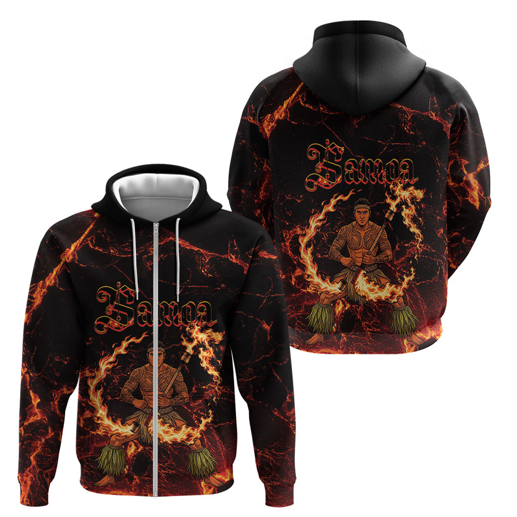 Samoa Siva Afi Dance Fireknife Zip Hoodie Polynesian Heritage Fire Dance LT9 - Polynesian Pride
