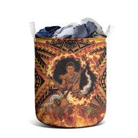 Samoa Siva Afi Dance Fireknife Laundry Basket Samoan Tribal Motif Dancing in the Fire LT9 - Polynesian Pride