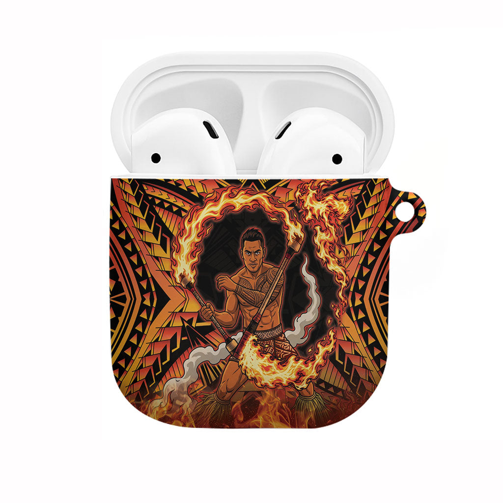 Samoa Siva Afi Dance Fireknife AirPods Case Samoan Tribal Motif Dancing in the Fire LT9 Red - Polynesian Pride