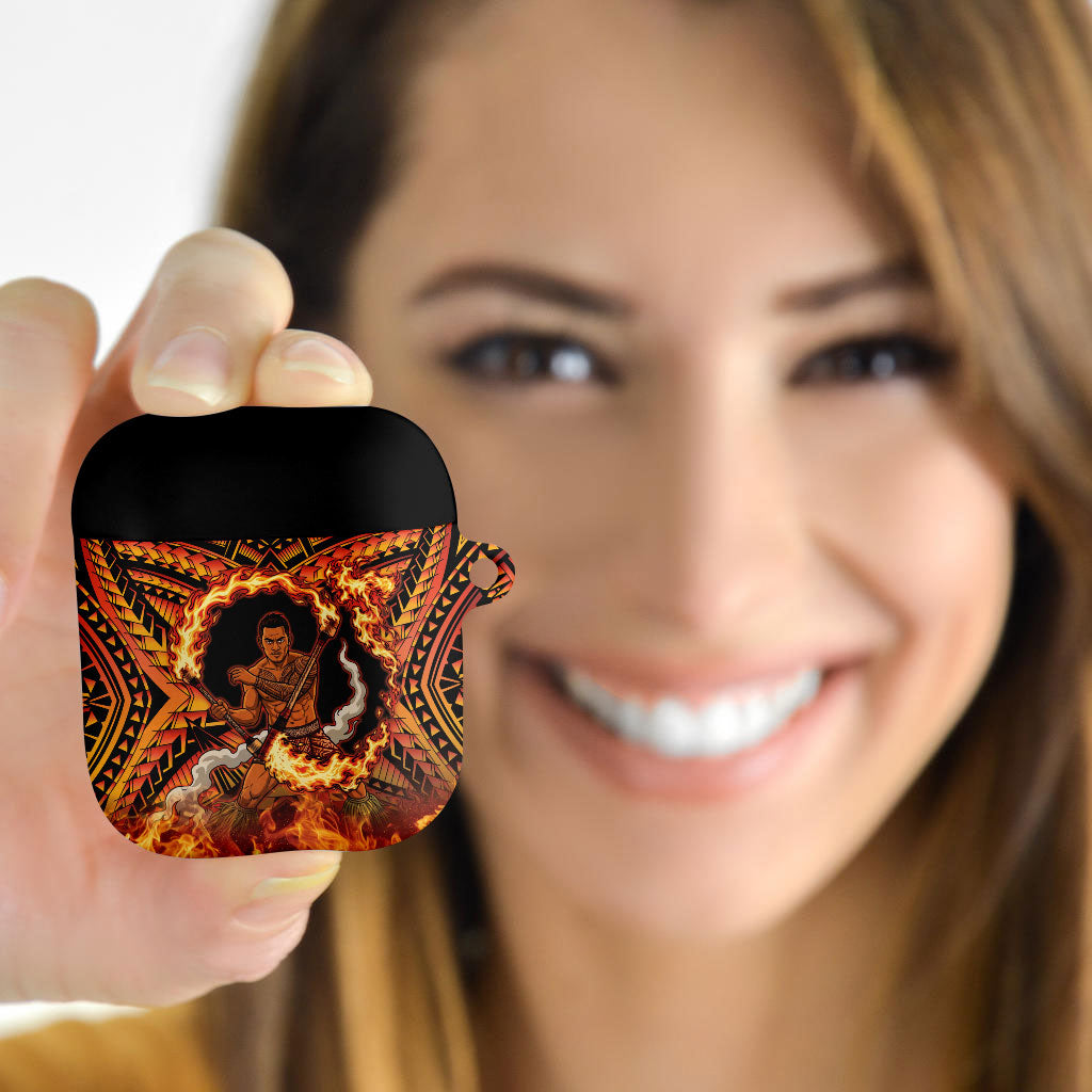Samoa Siva Afi Dance Fireknife AirPods Case Samoan Tribal Motif Dancing in the Fire LT9 - Polynesian Pride