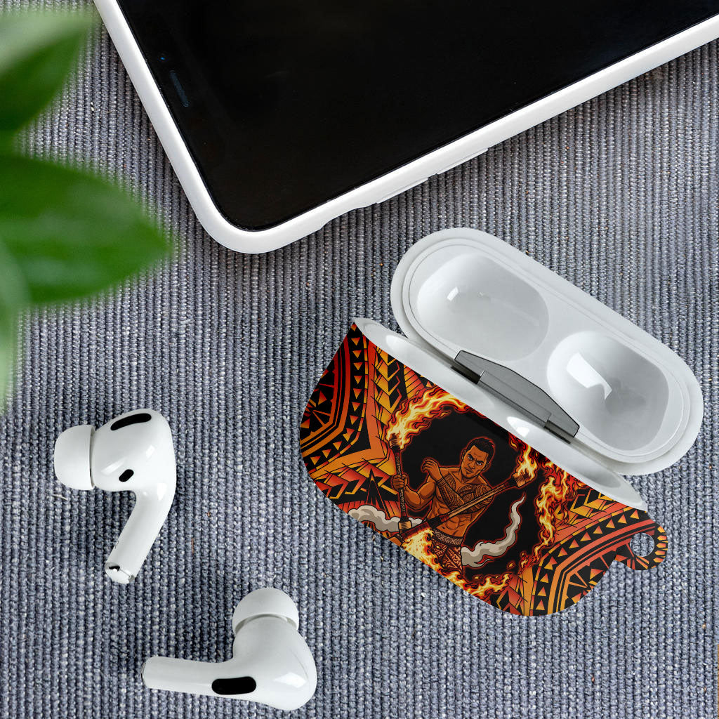 Samoa Siva Afi Dance Fireknife AirPods Case Samoan Tribal Motif Dancing in the Fire LT9 - Polynesian Pride