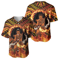 Samoa Siva Afi Dance Fireknife Baseball Jersey Samoan Tribal Motif Dancing in the Fire LT9 - Polynesian Pride