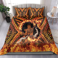 Samoa Siva Afi Dance Fireknife Bedding Set Samoan Tribal Motif Dancing in the Fire LT9 - Polynesian Pride