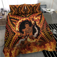 Samoa Siva Afi Dance Fireknife Bedding Set Samoan Tribal Motif Dancing in the Fire LT9 - Polynesian Pride