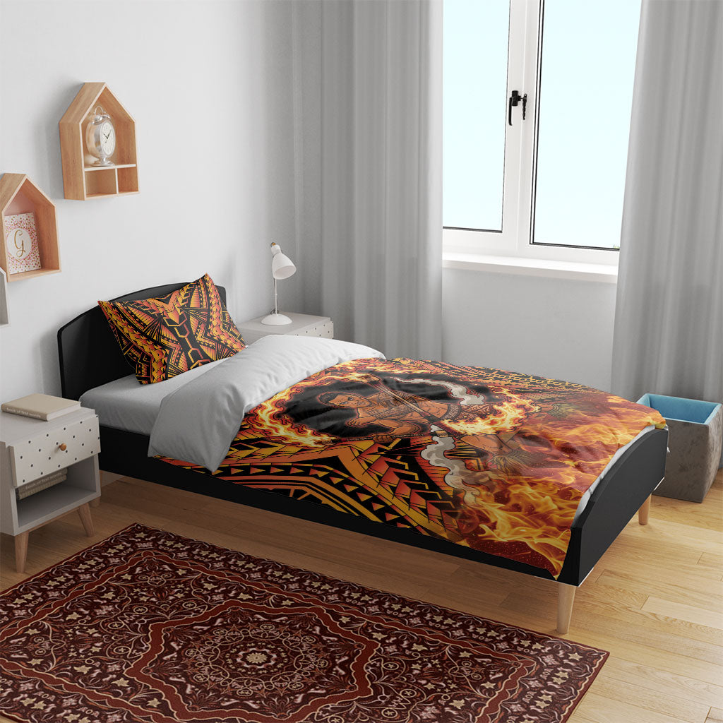 Samoa Siva Afi Dance Fireknife Bedding Set Samoan Tribal Motif Dancing in the Fire LT9 - Polynesian Pride