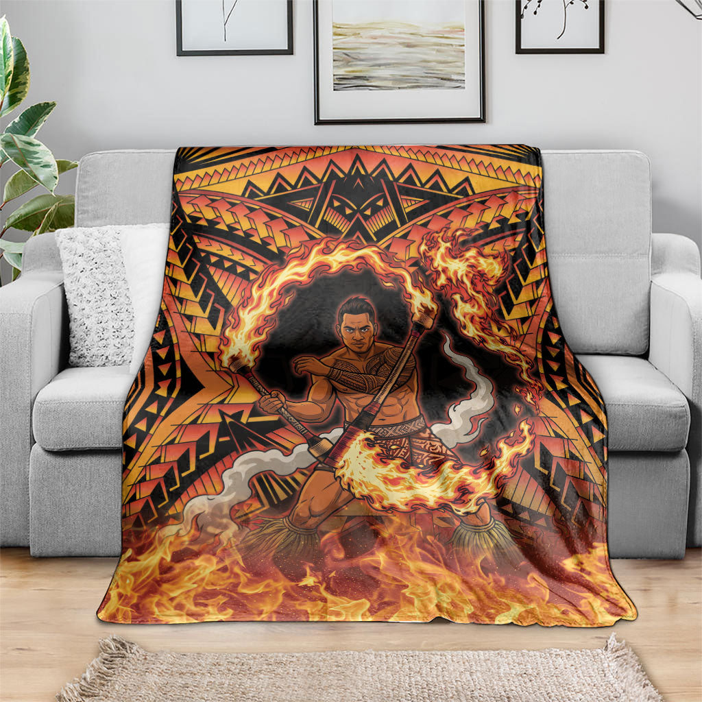 Samoa Siva Afi Dance Fireknife Blanket Samoan Tribal Motif Dancing in the Fire LT9 - Polynesian Pride