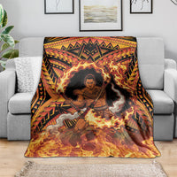 Samoa Siva Afi Dance Fireknife Blanket Samoan Tribal Motif Dancing in the Fire LT9 - Polynesian Pride