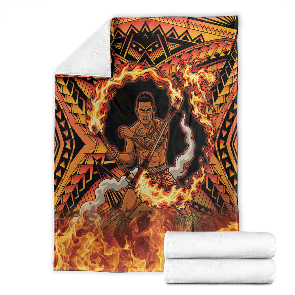 Samoa Siva Afi Dance Fireknife Blanket Samoan Tribal Motif Dancing in the Fire LT9 - Polynesian Pride