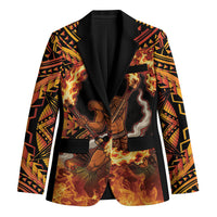 Samoa Siva Afi Dance Fireknife Blazer Samoan Tribal Motif Dancing in the Fire LT9 Unisex Red - Polynesian Pride