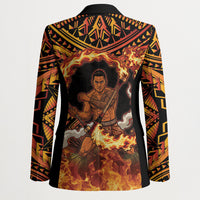 Samoa Siva Afi Dance Fireknife Blazer Samoan Tribal Motif Dancing in the Fire LT9 - Polynesian Pride