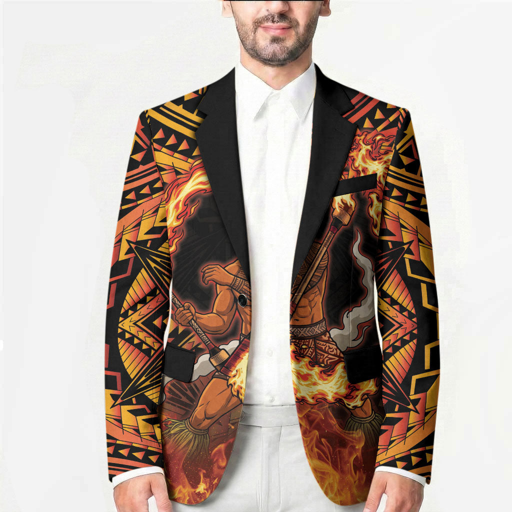 Samoa Siva Afi Dance Fireknife Blazer Samoan Tribal Motif Dancing in the Fire LT9 - Polynesian Pride