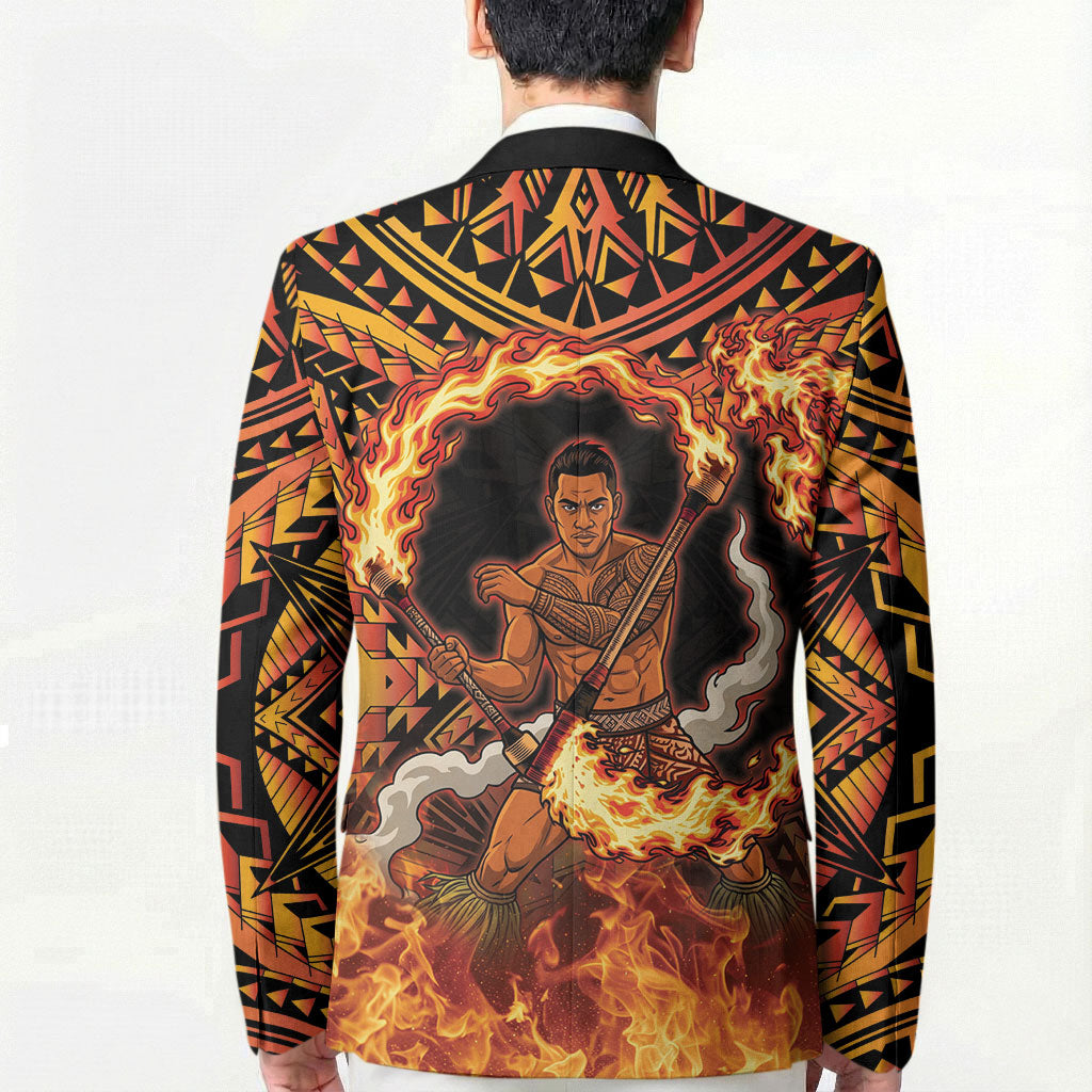 Samoa Siva Afi Dance Fireknife Blazer Samoan Tribal Motif Dancing in the Fire LT9 - Polynesian Pride