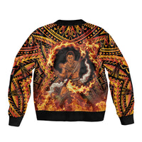 Samoa Siva Afi Dance Fireknife Bomber Jacket Samoan Tribal Motif Dancing in the Fire LT9 - Polynesian Pride