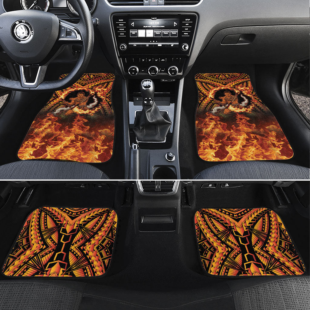 Samoa Siva Afi Dance Fireknife Car Mats Samoan Tribal Motif Dancing in the Fire LT9 Set 4pcs Red - Polynesian Pride