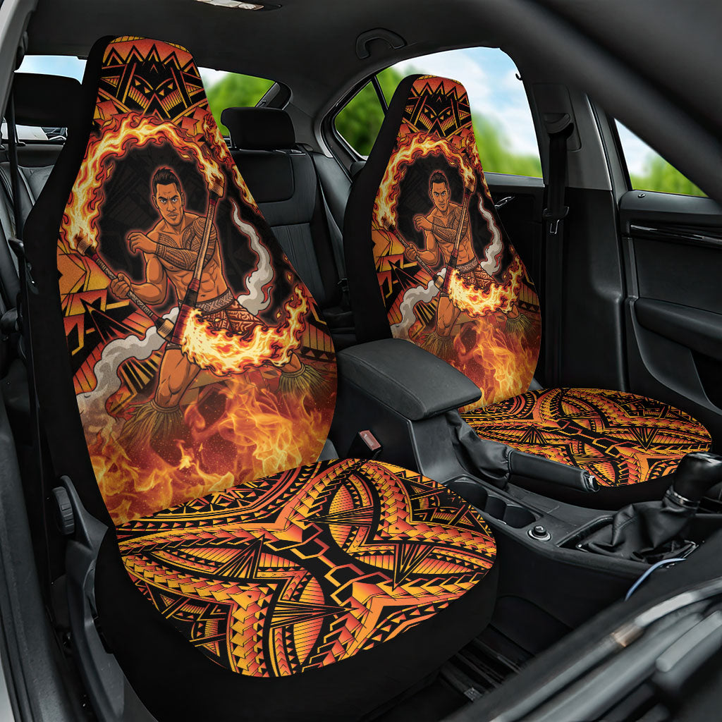 Samoa Siva Afi Dance Fireknife Car Seat Cover Samoan Tribal Motif Dancing in the Fire LT9 One Size Red - Polynesian Pride