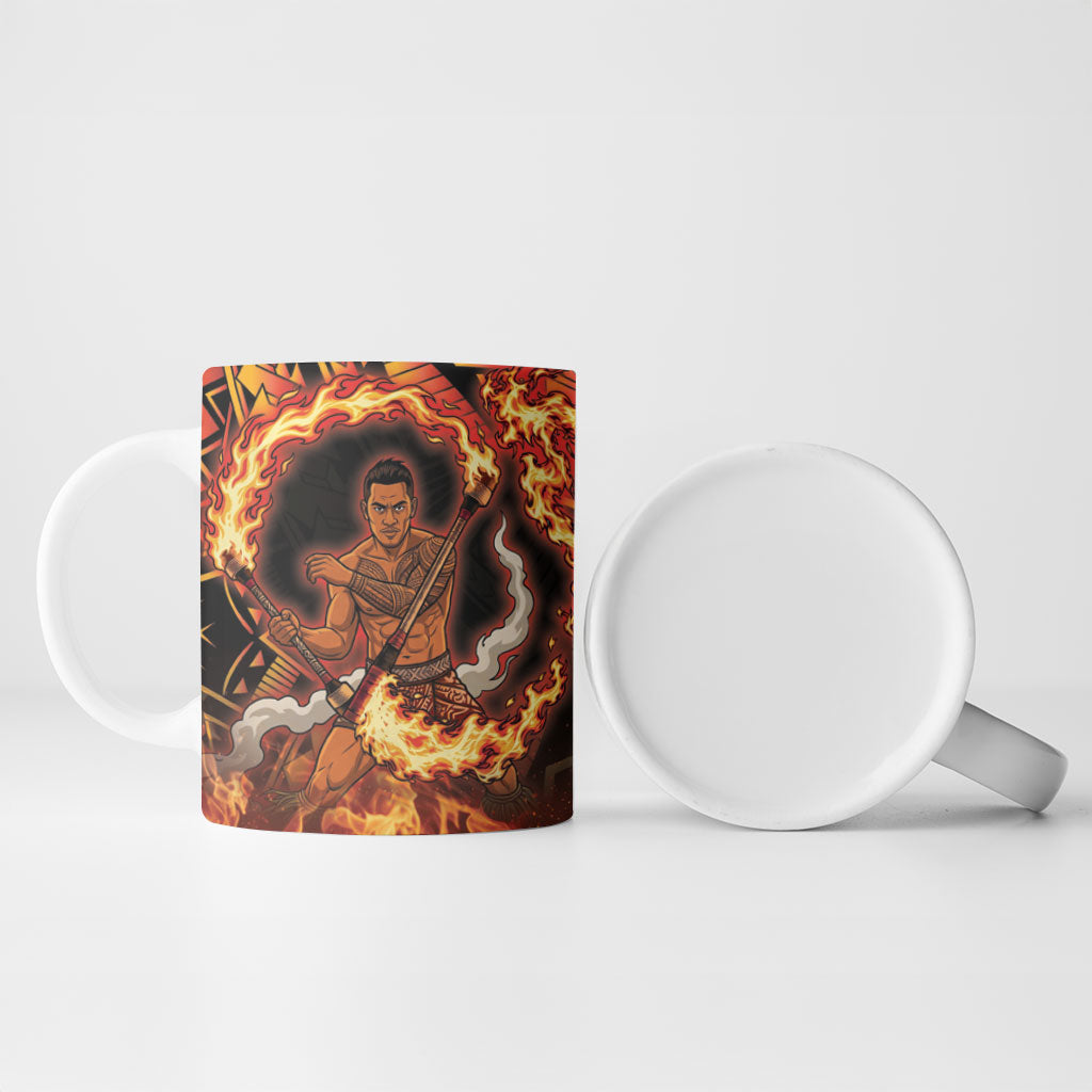 Samoa Siva Afi Dance Fireknife Ceramic Mug Samoan Tribal Motif Dancing in the Fire LT9 - Polynesian Pride