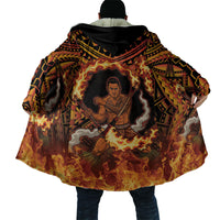 Samoa Siva Afi Dance Fireknife Cloak Samoan Tribal Motif Dancing in the Fire LT9 - Polynesian Pride