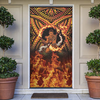 Samoa Siva Afi Dance Fireknife Door Cover Samoan Tribal Motif Dancing in the Fire LT9 Red - Polynesian Pride