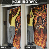 Samoa Siva Afi Dance Fireknife Door Cover Samoan Tribal Motif Dancing in the Fire LT9 - Polynesian Pride