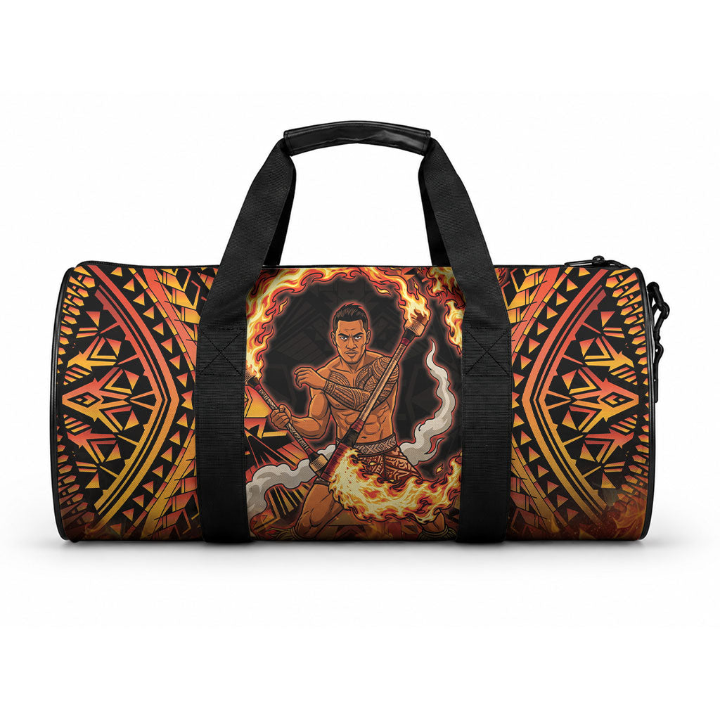 Samoa Siva Afi Dance Fireknife Duffle Bag Samoan Tribal Motif Dancing in the Fire LT9 One size Red - Polynesian Pride