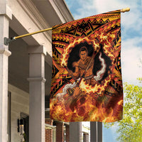 Samoa Siva Afi Dance Fireknife Garden Flag Samoan Tribal Motif Dancing in the Fire LT9 House Flag Red - Polynesian Pride