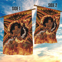 Samoa Siva Afi Dance Fireknife Garden Flag Samoan Tribal Motif Dancing in the Fire LT9 - Polynesian Pride