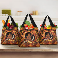 Samoa Siva Afi Dance Fireknife Grocery Bag Samoan Tribal Motif Dancing in the Fire LT9 3-pack One Size Red - Polynesian Pride