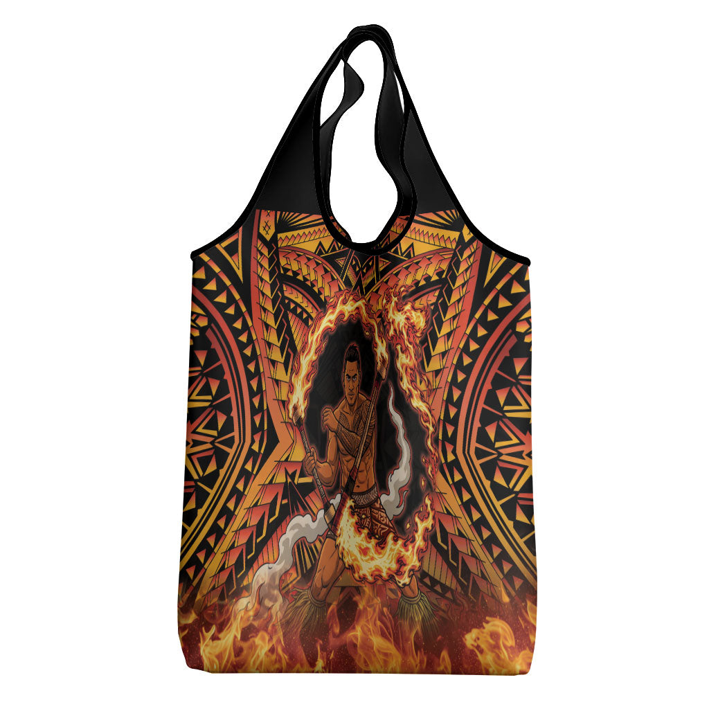 Samoa Siva Afi Dance Fireknife Grocery Bag Samoan Tribal Motif Dancing in the Fire LT9 - Polynesian Pride